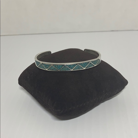 Jewelry - Antique turquoise & sterling silver slip on bangle